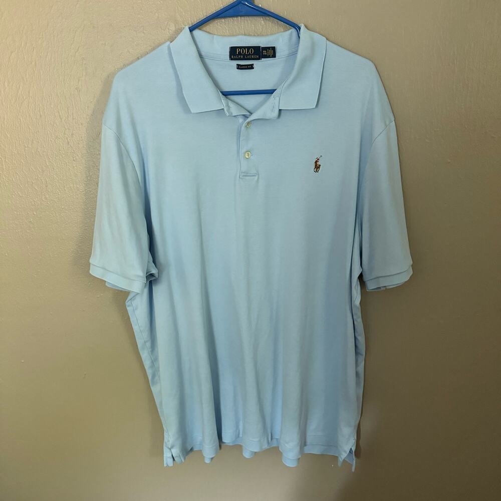 POLO RALPH LAUREN Light Blue Classic Fit Top Size XXL comfort summer spring